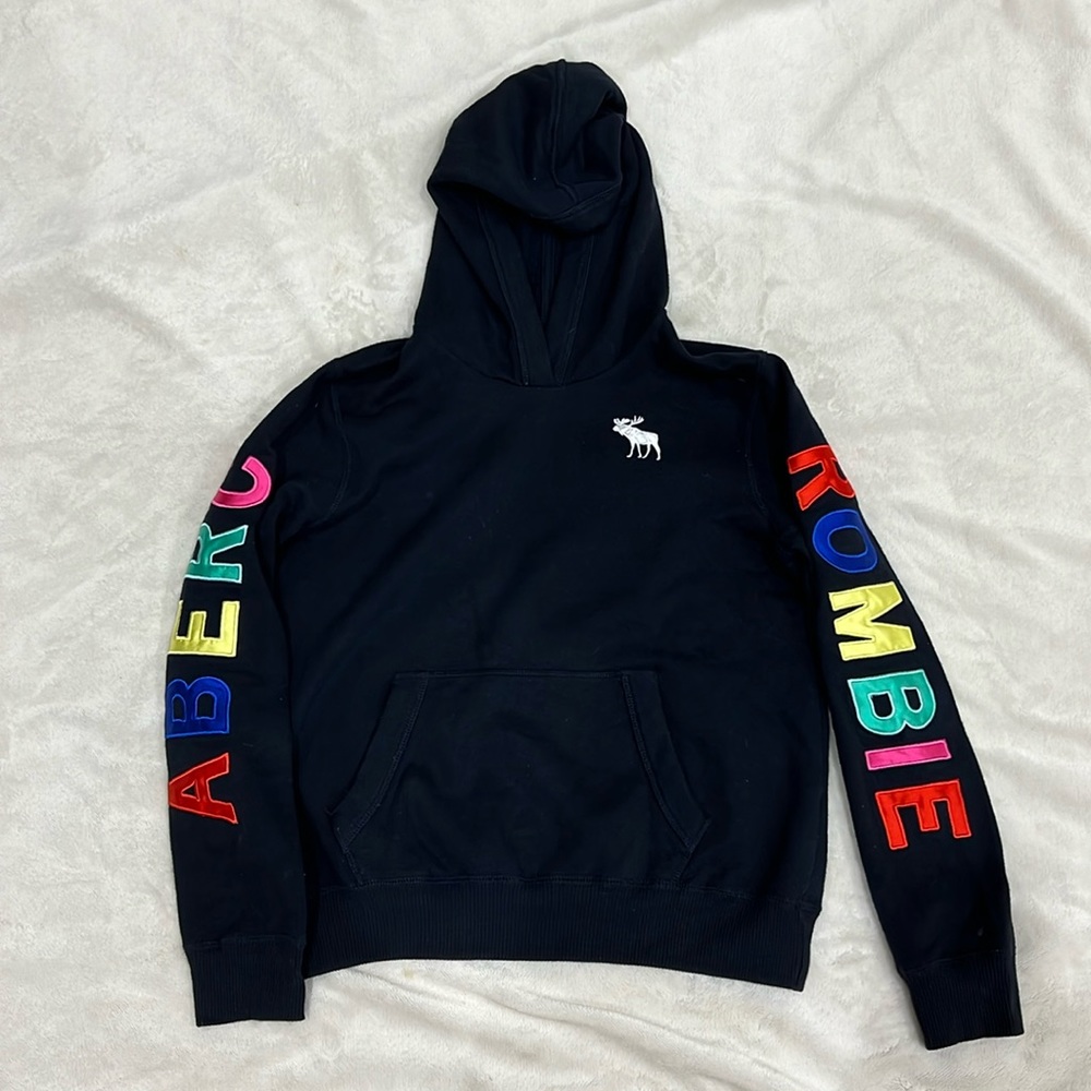 Abercrombie dark Navy blue pullover hoodie-size 13/14